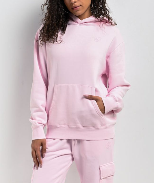 Ninth Hall Fundamentals Oso Pink Wash Relaxed Hoodie